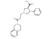 (3S*,4S*)-1-[3-(3,4-dihydroisoquinolin-2(1H)-yl)-3-oxopropyl]-4-pyridin-2-ylpyrrolidine-3-carboxylic acid