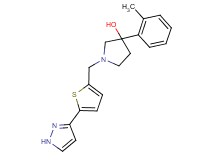 3-(2-methylphenyl)-1-{[5-(1H-pyrazol-3-yl)-2-thienyl]methyl}pyrrolidin-3-ol