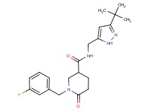 N-[(3-tert-butyl-1H-pyrazol-5-yl)methyl]-1-(3-fluorobenzyl)-6-oxo-3-piperidinecarboxamide