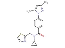 N-cyclopropyl-4-(3,5-dimethyl-1H-pyrazol-1-yl)-N-(1,3-thiazol-2-ylmethyl)benzamide