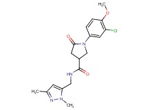 1-(3-chloro-4-methoxyphenyl)-N-[(1,3-dimethyl-1H-pyrazol-5-yl)methyl]-5-oxo-3-pyrrolidinecarboxamide