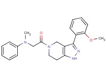 N-{2-[3-(2-methoxyphenyl)-1,4,6,7-tetrahydro-5H-pyrazolo[4,3-c]pyridin-5-yl]-2-oxoethyl}-N-methylaniline trifluoroacetate
