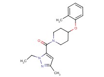 1-[(1-ethyl-3-methyl-1H-pyrazol-5-yl)carbonyl]-4-(2-methylphenoxy)piperidine