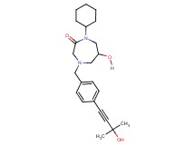 1-cyclohexyl-6-hydroxy-4-[4-(3-hydroxy-3-methyl-1-butyn-1-yl)benzyl]-1,4-diazepan-2-one