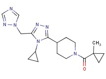 4-[4-cyclopropyl-5-(1H-1,2,4-triazol-1-ylmethyl)-4H-1,2,4-triazol-3-yl]-1-[(1-methylcyclopropyl)carbonyl]piperidine