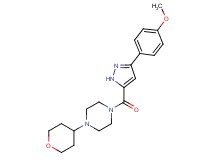 1-{[3-(4-methoxyphenyl)-1H-pyrazol-5-yl]carbonyl}-4-(tetrahydro-2H-pyran-4-yl)piperazine