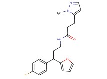 N-[3-(4-fluorophenyl)-3-(2-furyl)propyl]-3-(1-methyl-1H-pyrazol-5-yl)propanamide