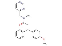 3-(4-methoxyphenyl)-N-methyl-3-phenyl-N-(4-pyrimidinylmethyl)propanamide
