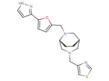 (1S*,5R*)-6-{[5-(1H-pyrazol-3-yl)-2-furyl]methyl}-3-(1,3-thiazol-4-ylmethyl)-3,6-diazabicyclo[3.2.2]nonane