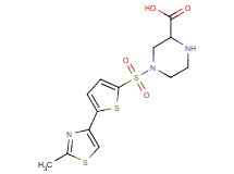 4-{[5-(2-methyl-1,3-thiazol-4-yl)-2-thienyl]sulfonyl}piperazine-2-carboxylic acid