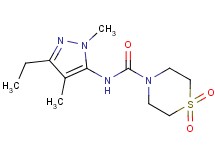 N-(3-ethyl-1,4-dimethyl-1H-pyrazol-5-yl)thiomorpholine-4-carboxamide 1,1-dioxide
