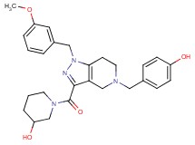 1-{[5-(4-hydroxybenzyl)-1-(3-methoxybenzyl)-4,5,6,7-tetrahydro-1H-pyrazolo[4,3-c]pyridin-3-yl]carbonyl}-3-piperidinol