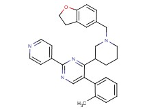 4-[1-(2,3-dihydro-1-benzofuran-5-ylmethyl)-3-piperidinyl]-5-(2-methylphenyl)-2-(4-pyridinyl)pyrimidine