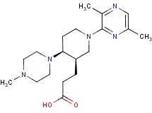 3-[(3R*,4S*)-1-(3,6-dimethylpyrazin-2-yl)-4-(4-methylpiperazin-1-yl)piperidin-3-yl]propanoic acid