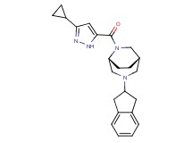 (1S*,5R*)-6-[(3-cyclopropyl-1H-pyrazol-5-yl)carbonyl]-3-(2,3-dihydro-1H-inden-2-yl)-3,6-diazabicyclo[3.2.2]nonane