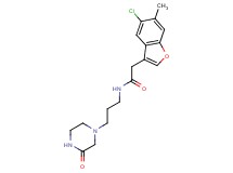 2-(5-chloro-6-methyl-1-benzofuran-3-yl)-N-[3-(3-oxopiperazin-1-yl)propyl]acetamide