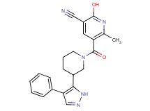 2-hydroxy-6-methyl-5-{[3-(4-phenyl-1H-pyrazol-5-yl)-1-piperidinyl]carbonyl}nicotinonitrile