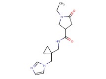 1-ethyl-N-{[1-(1H-imidazol-1-ylmethyl)cyclopropyl]methyl}-5-oxo-3-pyrrolidinecarboxamide