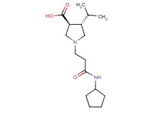 (3S*,4S*)-1-[3-(cyclopentylamino)-3-oxopropyl]-4-isopropyl-3-pyrrolidinecarboxylic acid