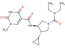 N-{(3R*,4S*)-4-cyclopropyl-1-[(diethylamino)carbonyl]pyrrolidin-3-yl}-1-methyl-2,4-dioxo-1,2,3,4-tetrahydropyrimidine-5-carboxamide