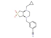 3-{[(4aS*,7aR*)-4-(cyclopropylmethyl)-6,6-dioxidohexahydrothieno[3,4-b]pyrazin-1(2H)-yl]methyl}benzonitrile