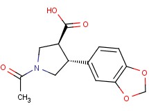 (3S*,4R*)-1-acetyl-4-(1,3-benzodioxol-5-yl)pyrrolidine-3-carboxylic acid