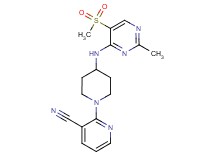 2-(4-{[2-methyl-5-(methylsulfonyl)pyrimidin-4-yl]amino}piperidin-1-yl)nicotinonitrile