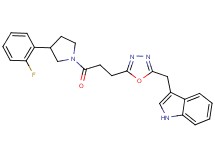 3-[(5-{3-[3-(2-fluorophenyl)-1-pyrrolidinyl]-3-oxopropyl}-1,3,4-oxadiazol-2-yl)methyl]-1H-indole