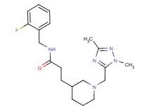 3-{1-[(1,3-dimethyl-1H-1,2,4-triazol-5-yl)methyl]piperidin-3-yl}-N-(2-fluorobenzyl)propanamide