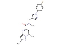 N-{[1-(4-fluorophenyl)-1H-pyrazol-4-yl]methyl}-N,2,7-trimethylpyrazolo[1,5-a]pyrimidine-5-carboxamide