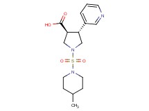 (3S*,4R*)-1-[(4-methyl-1-piperidinyl)sulfonyl]-4-(3-pyridinyl)-3-pyrrolidinecarboxylic acid