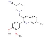 1-{[2-(3,4-dimethoxyphenyl)-7-methyl-3-quinolinyl]methyl}-3-piperidinecarbonitrile