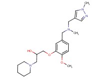 1-[2-methoxy-5-({methyl[(1-methyl-1H-pyrazol-4-yl)methyl]amino}methyl)phenoxy]-3-piperidin-1-ylpropan-2-ol