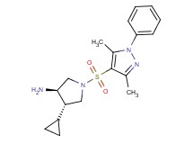 (3R*,4S*)-4-cyclopropyl-1-[(3,5-dimethyl-1-phenyl-1H-pyrazol-4-yl)sulfonyl]pyrrolidin-3-amine
