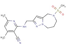 4,6-dimethyl-2-({[5-(methylsulfonyl)-5,6,7,8-tetrahydro-4H-pyrazolo[1,5-a][1,4]diazepin-2-yl]methyl}amino)nicotinonitrile