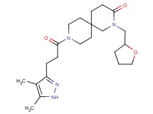 9-[3-(4,5-dimethyl-1H-pyrazol-3-yl)propanoyl]-2-(tetrahydrofuran-2-ylmethyl)-2,9-diazaspiro[5.5]undecan-3-one