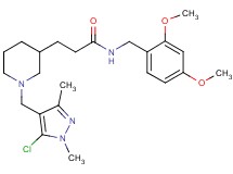 3-{1-[(5-chloro-1,3-dimethyl-1H-pyrazol-4-yl)methyl]-3-piperidinyl}-N-(2,4-dimethoxybenzyl)propanamide