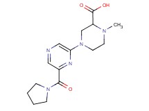 1-methyl-4-[6-(pyrrolidin-1-ylcarbonyl)pyrazin-2-yl]piperazine-2-carboxylic acid