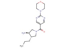 (3R*,4S*)-1-[(2-morpholin-4-ylpyrimidin-5-yl)carbonyl]-4-propylpyrrolidin-3-amine