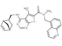 4-{[(1R*,2S*,4R*)-bicyclo[2.2.1]hept-5-en-2-ylmethyl]amino}-N,5-dimethyl-N-(5-quinolinylmethyl)thieno[2,3-d]pyrimidine-6-carboxamide