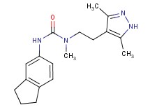 N'-(2,3-dihydro-1H-inden-5-yl)-N-[2-(3,5-dimethyl-1H-pyrazol-4-yl)ethyl]-N-methylurea