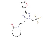 1-{2-[3-(2-furyl)-1-(2,2,2-trifluoroethyl)-1H-1,2,4-triazol-5-yl]ethyl}azepan-2-one