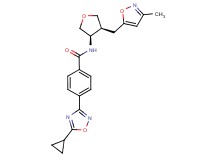 4-(5-cyclopropyl-1,2,4-oxadiazol-3-yl)-N-{(3R*,4S*)-4-[(3-methylisoxazol-5-yl)methyl]tetrahydrofuran-3-yl}benzamide