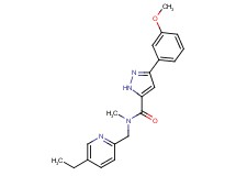 N-[(5-ethyl-2-pyridinyl)methyl]-3-(3-methoxyphenyl)-N-methyl-1H-pyrazole-5-carboxamide
