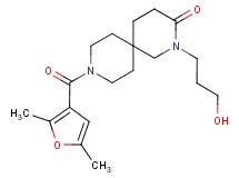 9-(2,5-dimethyl-3-furoyl)-2-(3-hydroxypropyl)-2,9-diazaspiro[5.5]undecan-3-one