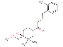 (4S*)-4-(methoxymethyl)-3,3-dimethyl-1-{[(2-methylbenzyl)thio]acetyl}piperidin-4-ol