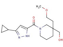 [1-[(3-cyclopropyl-1H-pyrazol-5-yl)carbonyl]-3-(2-methoxyethyl)-3-piperidinyl]methanol