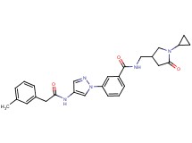 N-[(1-cyclopropyl-5-oxo-3-pyrrolidinyl)methyl]-3-(4-{[(3-methylphenyl)acetyl]amino}-1H-pyrazol-1-yl)benzamide