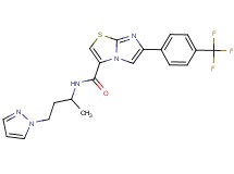 N-[1-methyl-3-(1H-pyrazol-1-yl)propyl]-6-[4-(trifluoromethyl)phenyl]imidazo[2,1-b][1,3]thiazole-3-carboxamide