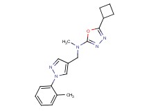 5-cyclobutyl-N-methyl-N-{[1-(2-methylphenyl)-1H-pyrazol-4-yl]methyl}-1,3,4-oxadiazol-2-amine